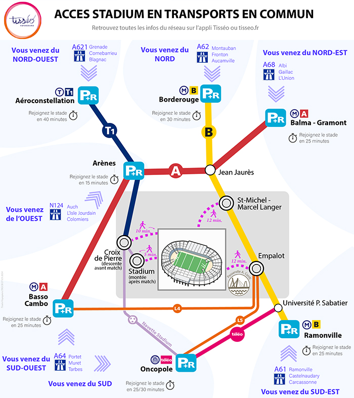 Accès au Stadium en transports en commun