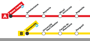 Schematic plan of Line A